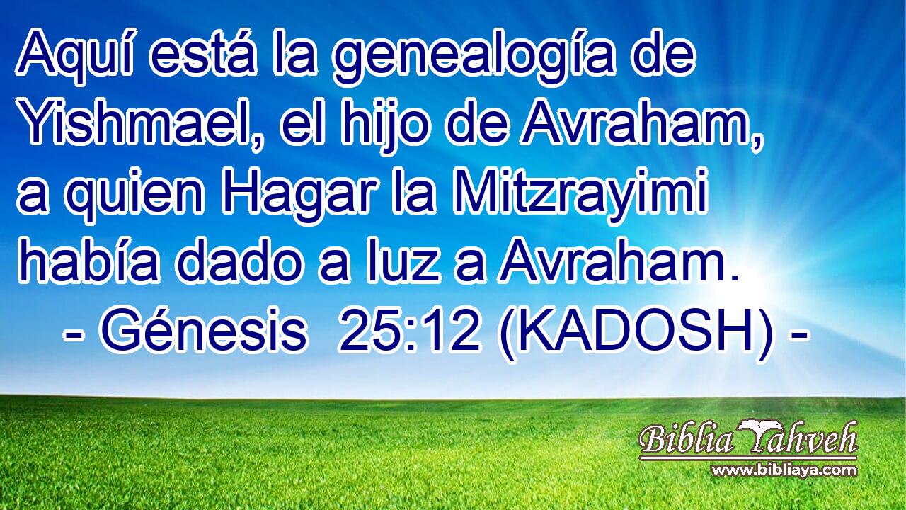  Aquí está la genealogía de Yishmael, el hijo de Avraham, a quien Hagar la Mitzrayimi había dado a luz a Avraham. 