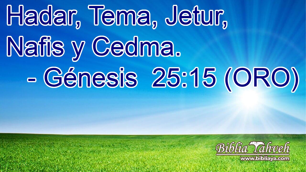  Hadar, Tema, Jetur, Nafis y Cedma. 