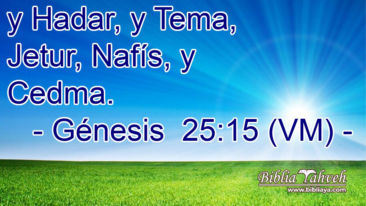  y Hadar, y Tema, Jetur, Nafís, y Cedma. 
