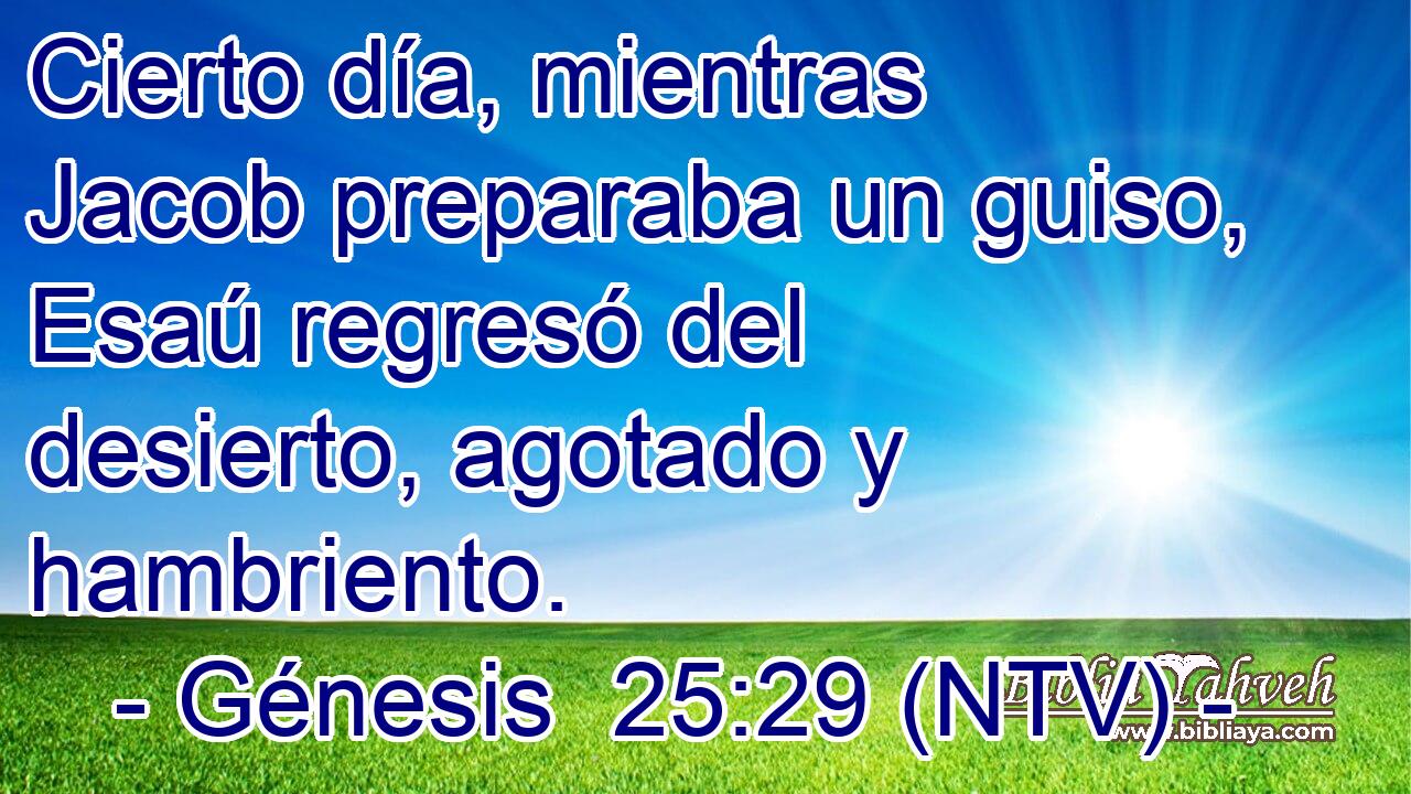 Cierto día, mientras Jacob preparaba un guiso, Esaú regresó del desierto, agotado y hambriento.