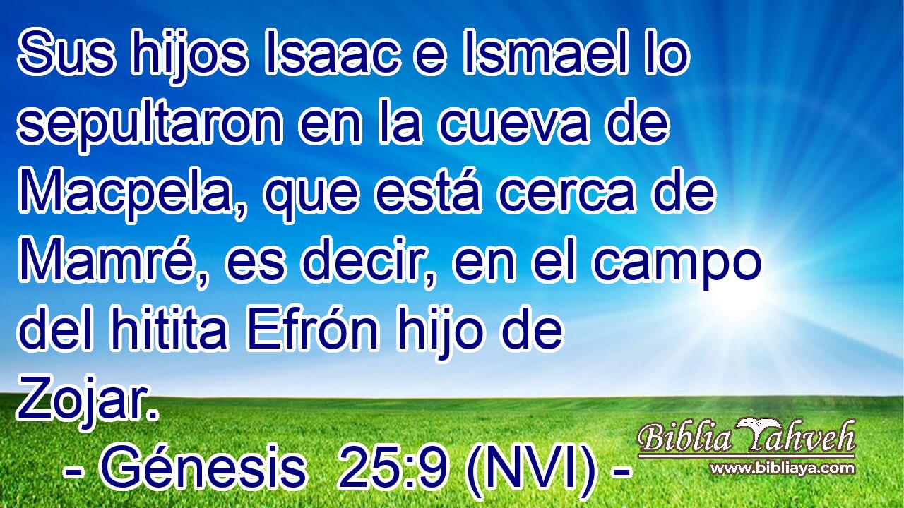  Sus hijos Isaac e Ismael lo sepultaron en la cueva de Macpela, que está cerca de Mamré, es decir, en el campo del hitita Efrón hijo de Zojar. 