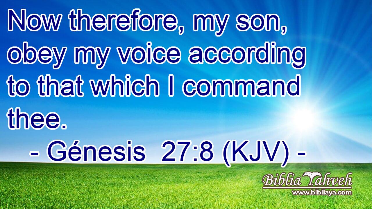 Now therefore, my son, obey my voice according to that which I command thee.