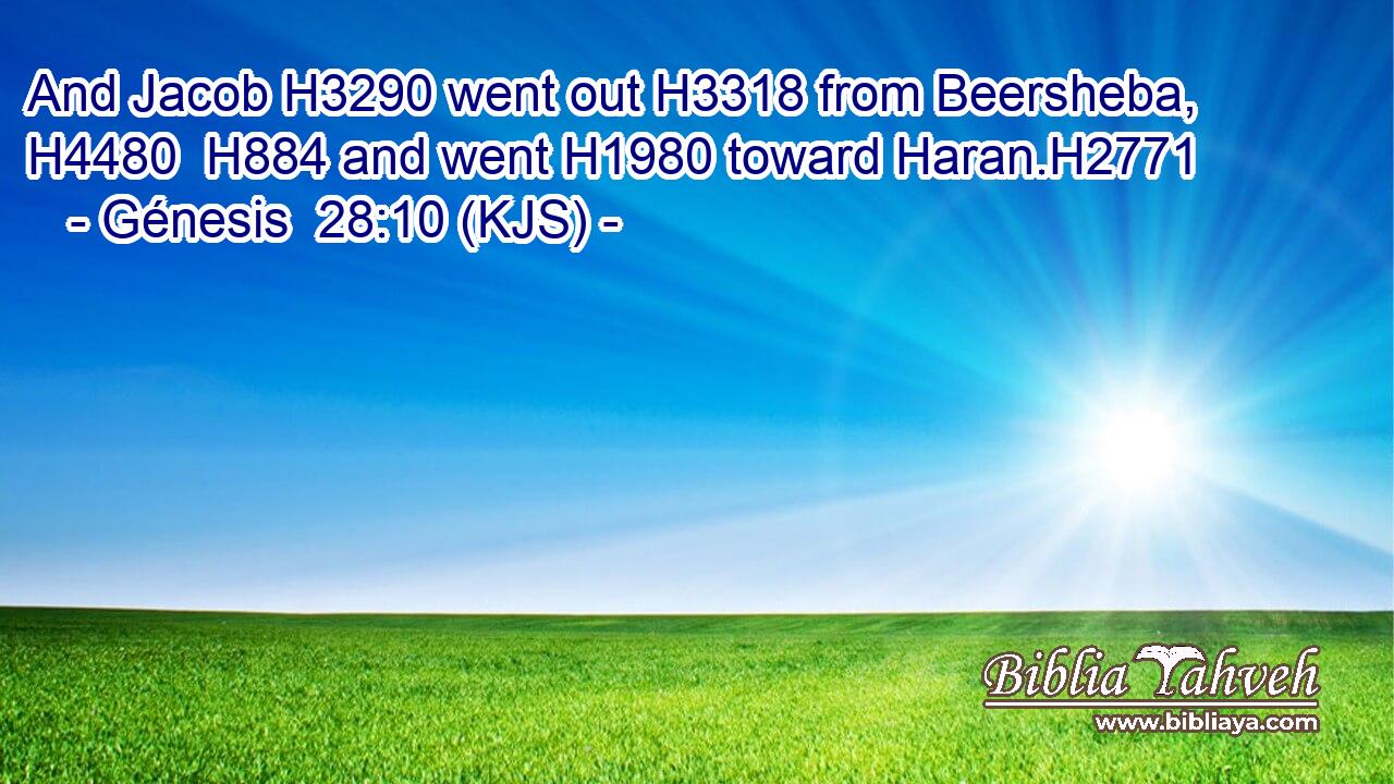 And Jacob H3290 went out H3318 from Beersheba, H4480  H884 and went H1980 toward Haran.H2771