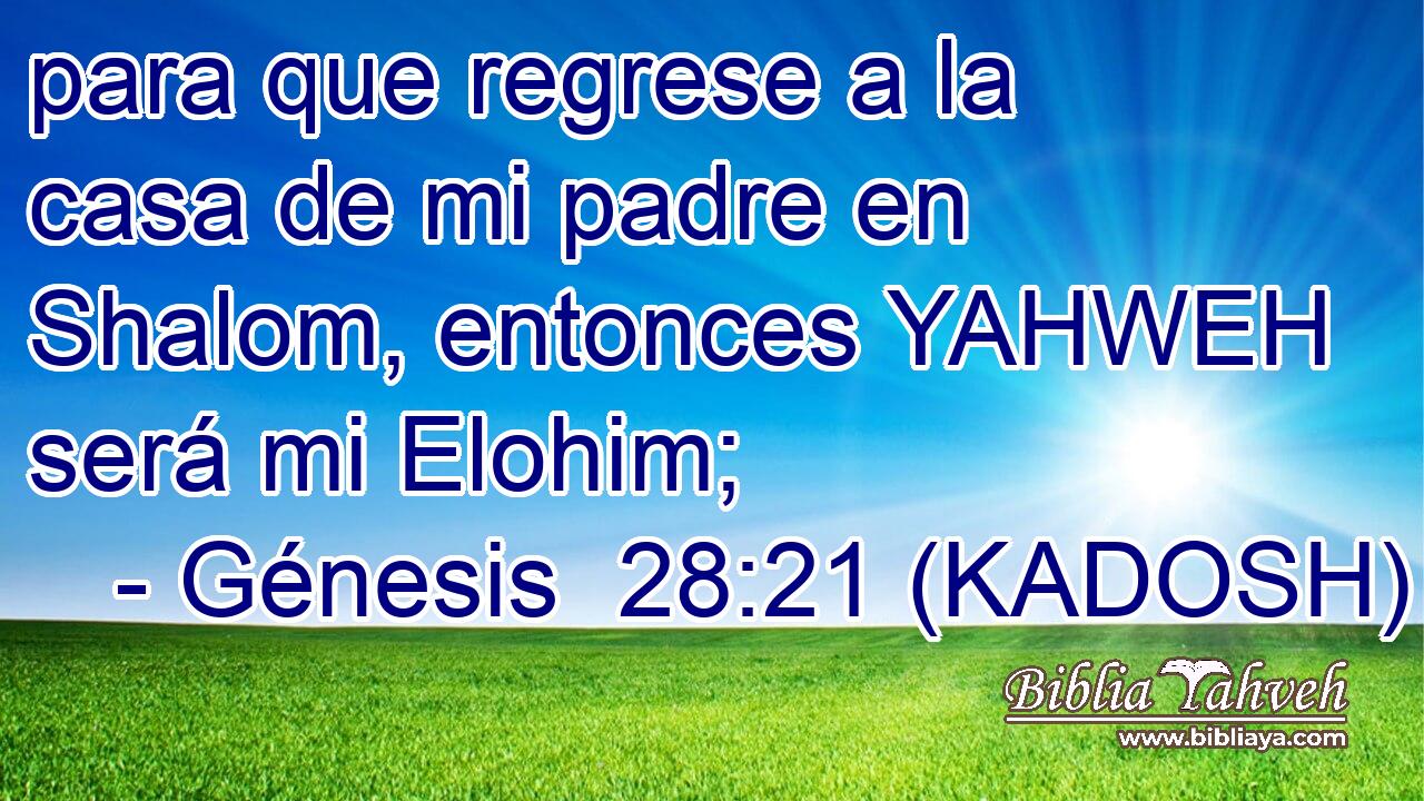  para que regrese a la casa de mi padre en Shalom, entonces YAHWEH será mi Elohim; 