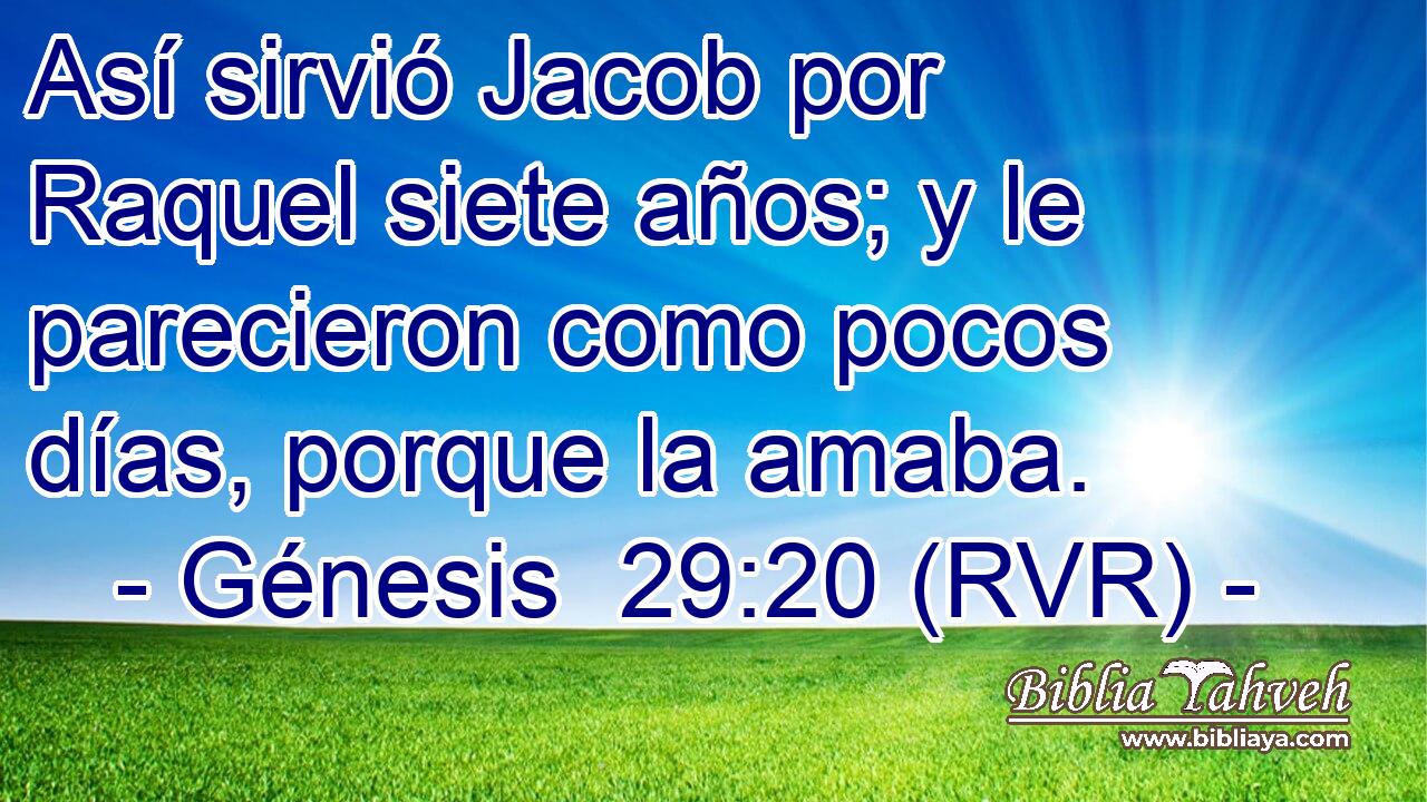 Así sirvió Jacob por Raquel siete años; y le parecieron como pocos días, porque la amaba.