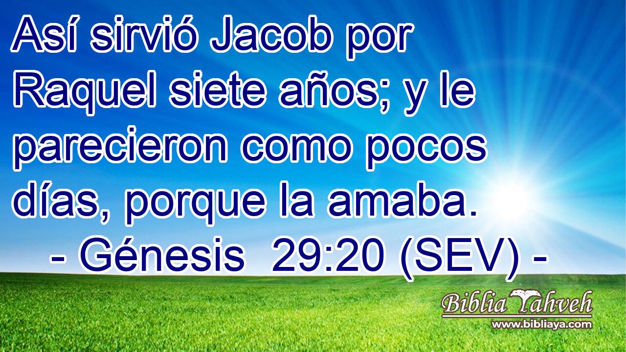 Así sirvió Jacob por Raquel siete años; y le parecieron como pocos días, porque la amaba.