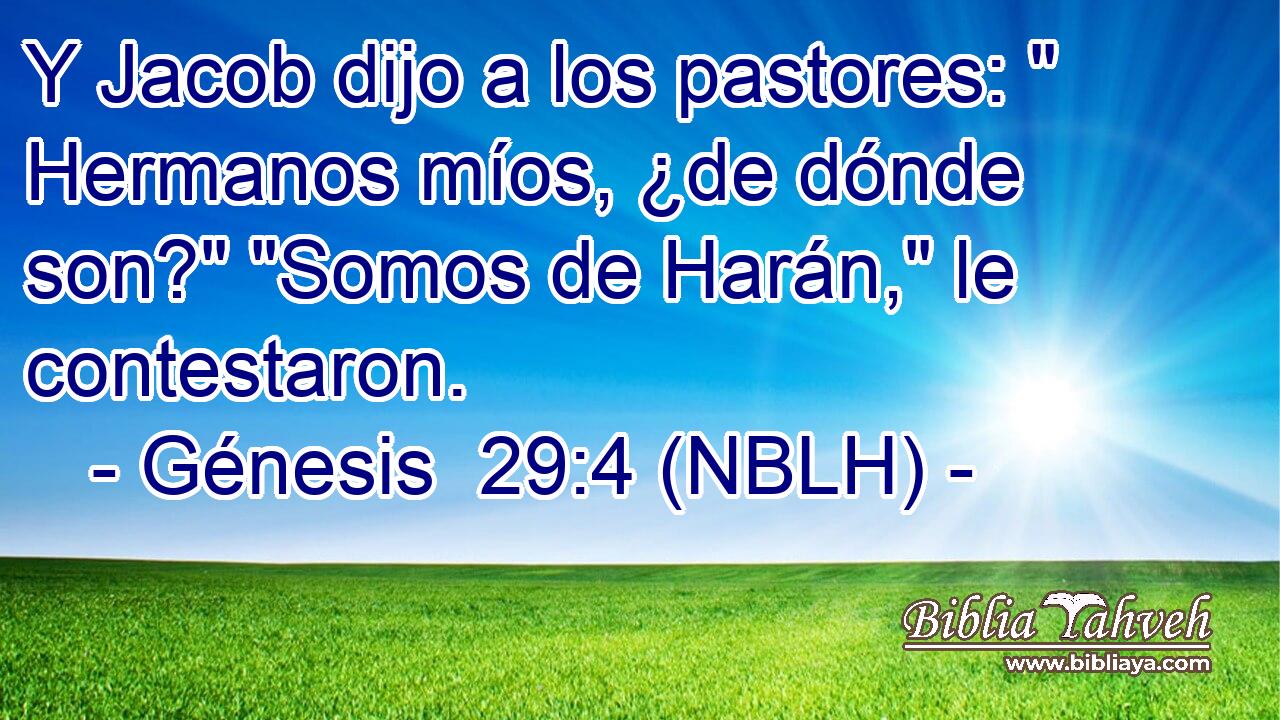  Y Jacob dijo a los pastores: 