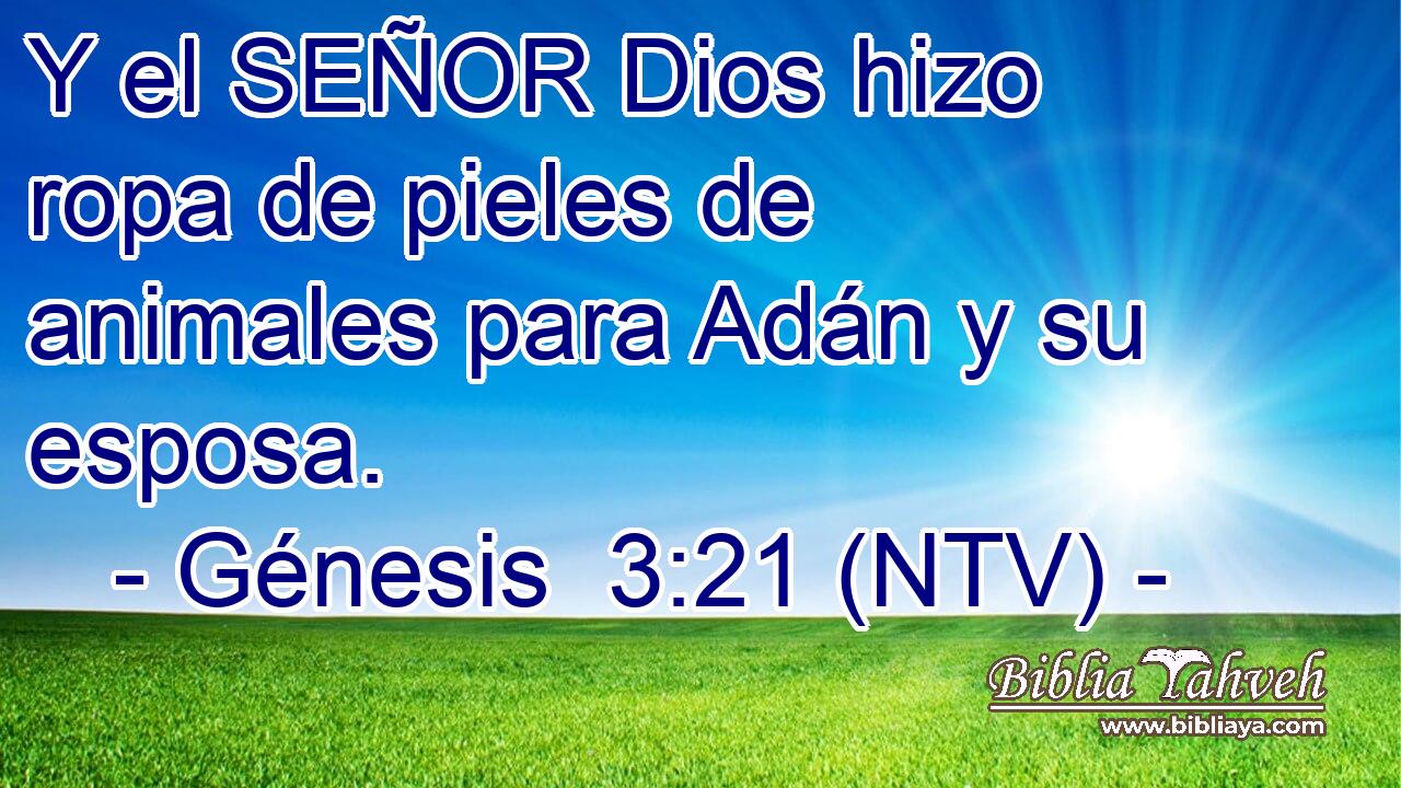 Y el SEÑOR Dios hizo ropa de pieles de animales para Adán y su esposa.