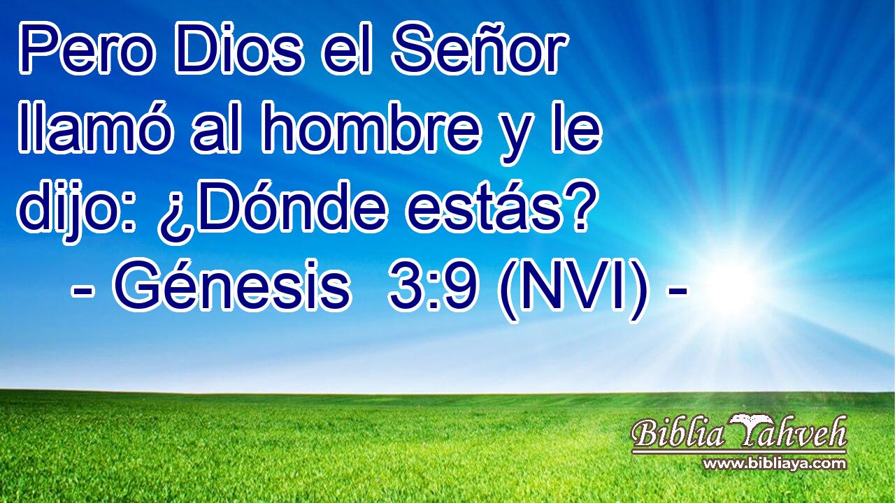  Pero Dios el Señor llamó al hombre y le dijo: ¿Dónde estás? 
