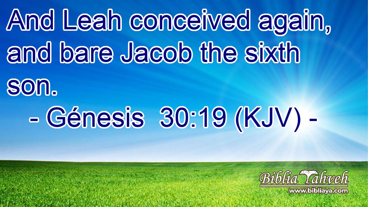 And Leah conceived again, and bare Jacob the sixth son.