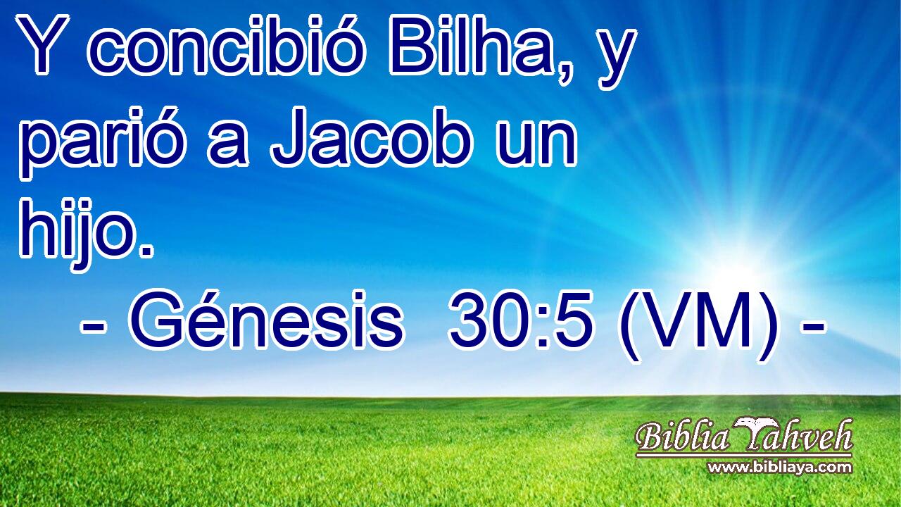  Y concibió Bilha, y parió a Jacob un hijo. 