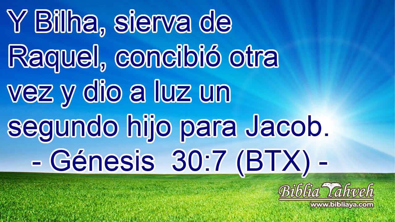 Y Bilha, sierva de Raquel, concibió otra vez y dio a luz un segundo hijo para Jacob.