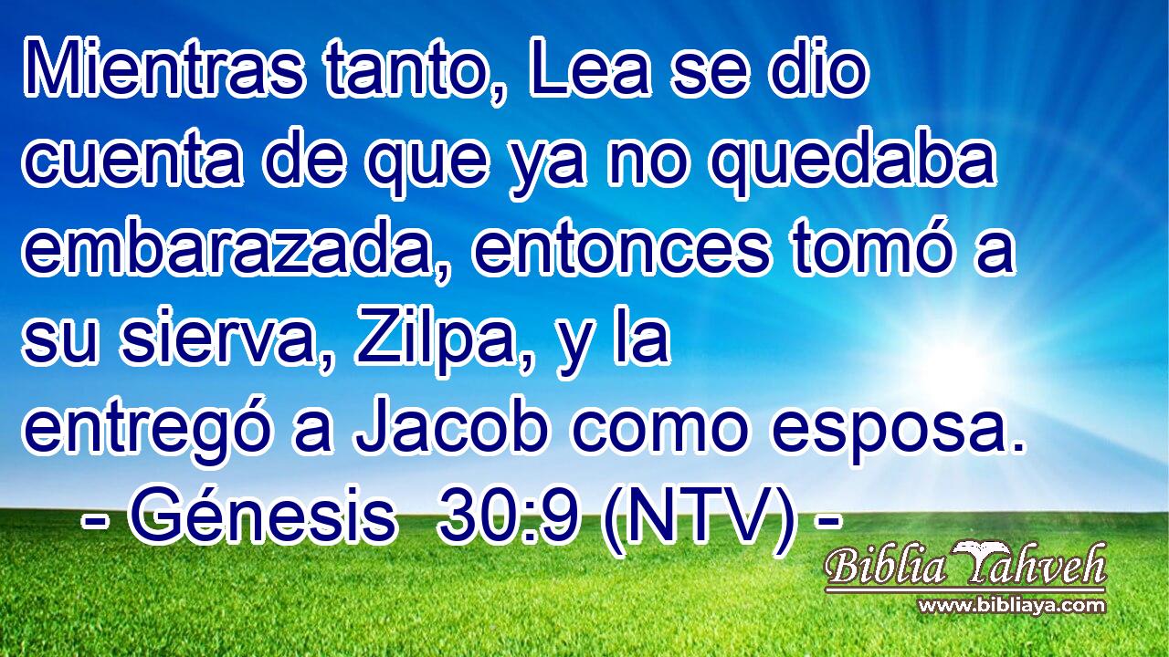 Mientras tanto, Lea se dio cuenta de que ya no quedaba embarazada, entonces tomó a su sierva, Zilpa, y la entregó a Jacob como esposa.