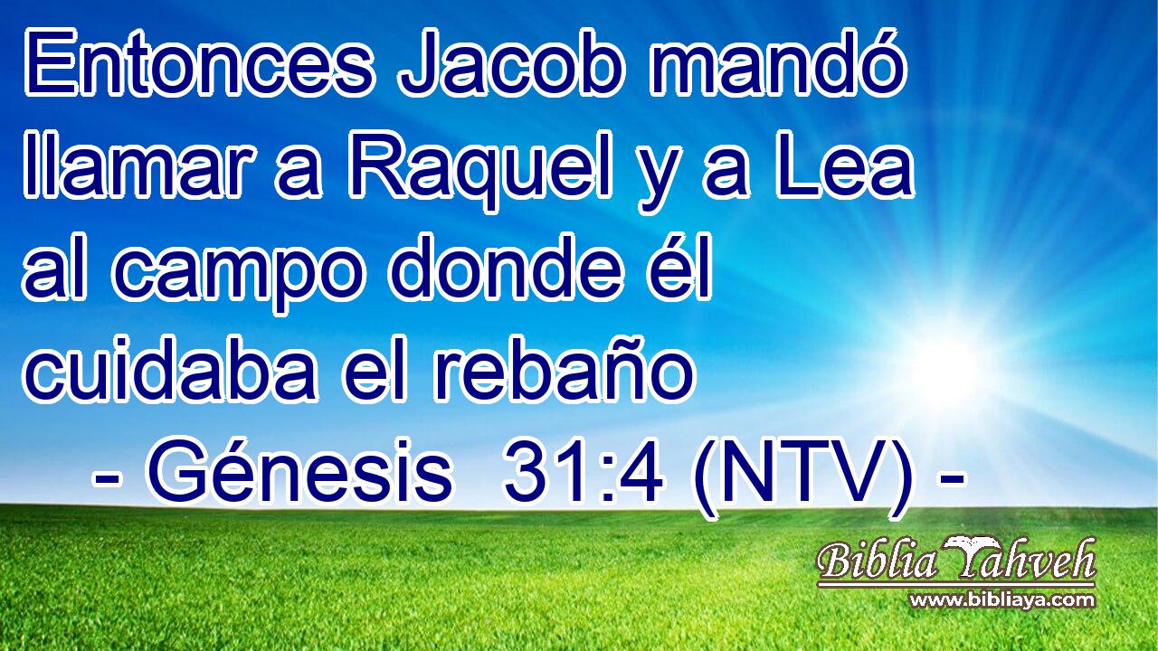 Entonces Jacob mandó llamar a Raquel y a Lea al campo donde él cuidaba el rebaño