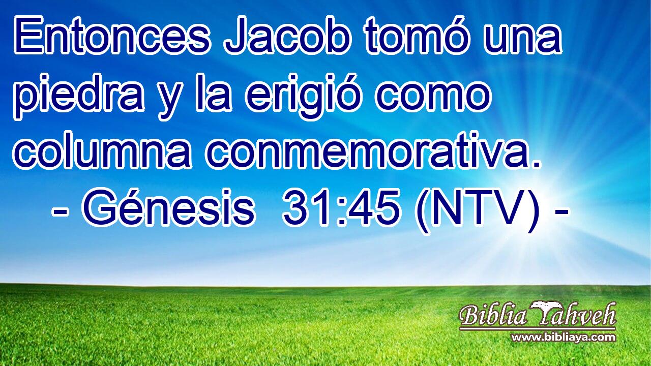 Entonces Jacob tomó una piedra y la erigió como columna conmemorativa.