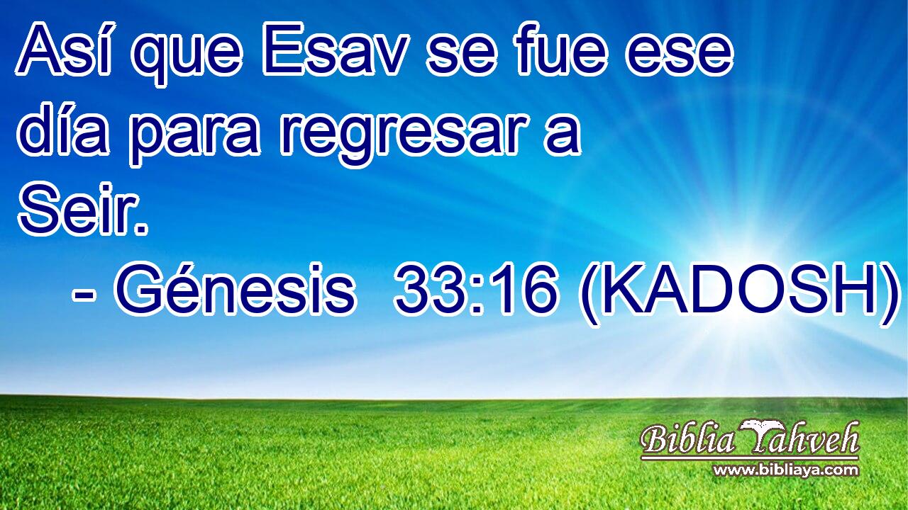  Así que Esav se fue ese día para regresar a Seir. 