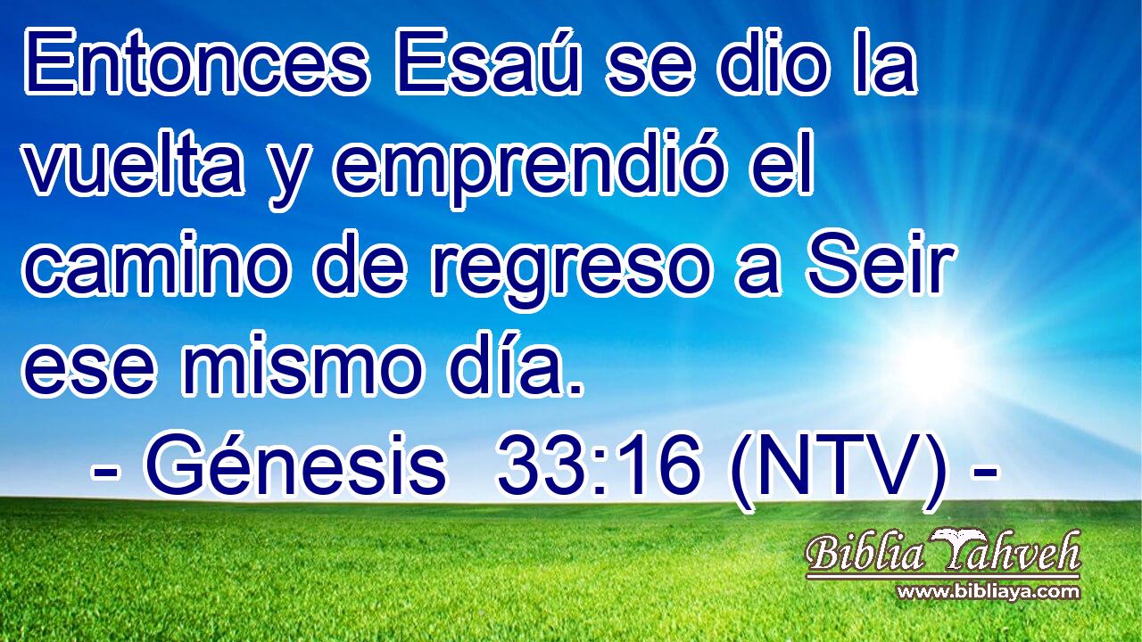 Entonces Esaú se dio la vuelta y emprendió el camino de regreso a Seir ese mismo día.