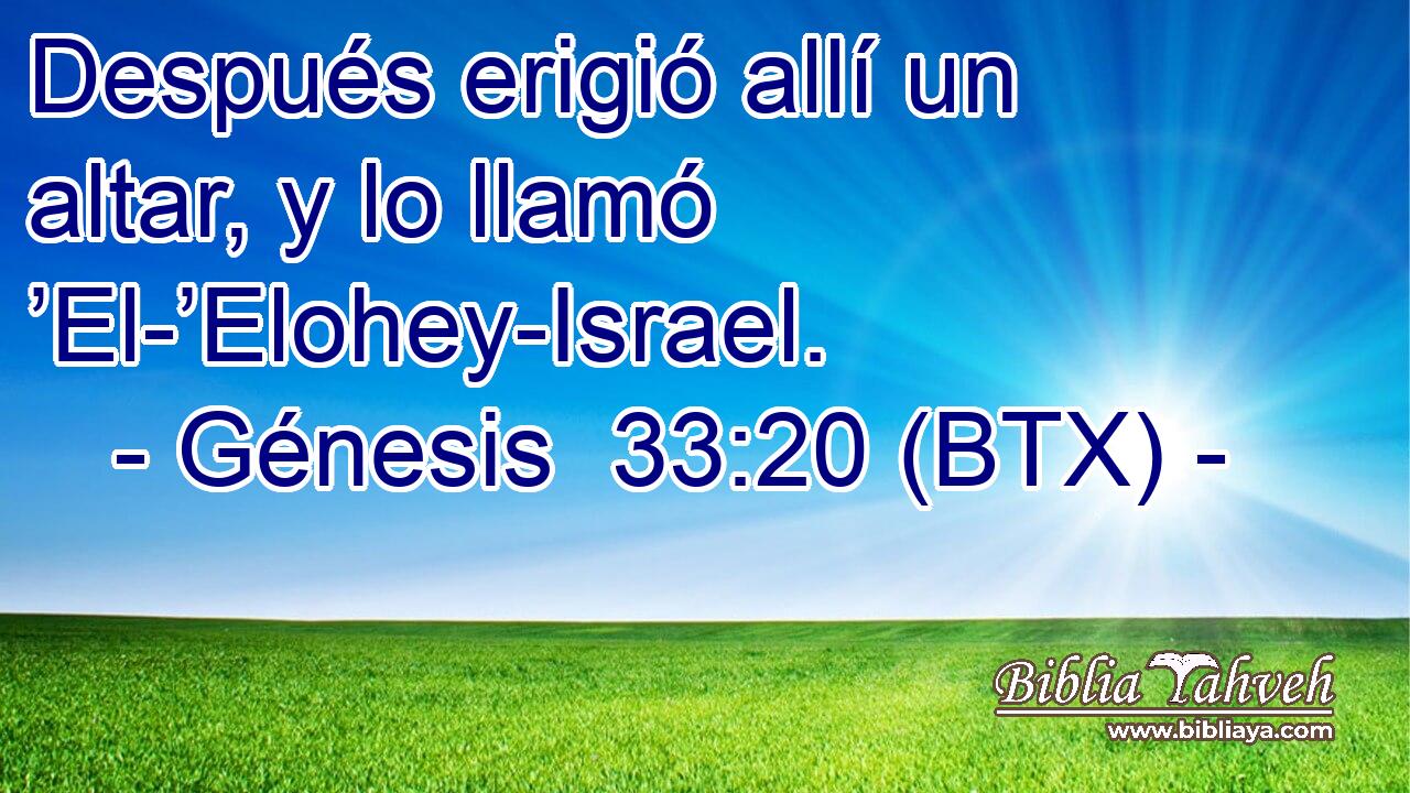 Después erigió allí un altar, y lo llamó ’El-’Elohey-Israel.