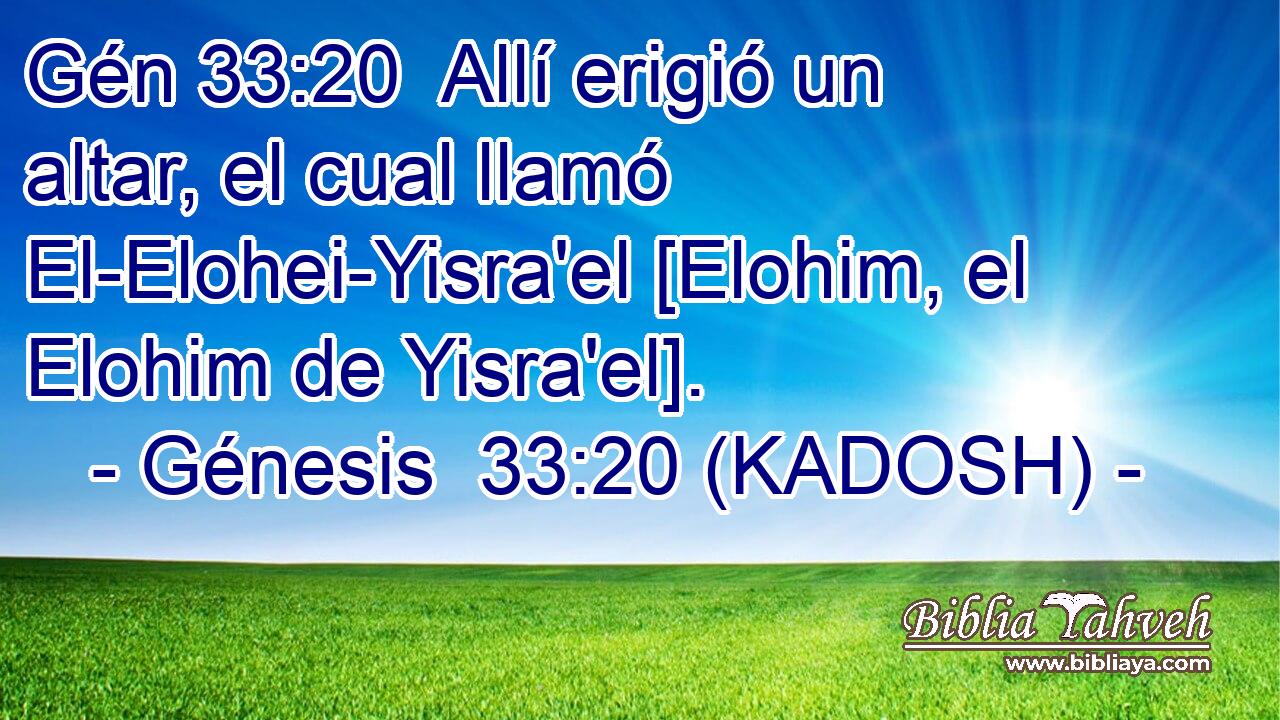  Allí erigió un altar, el cual llamó El-Elohei-Yisra'el [Elohim, el Elohim de Yisra'el]. 