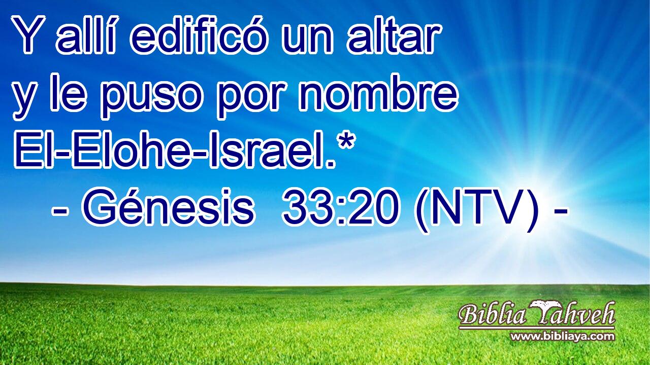 Y allí edificó un altar y le puso por nombre El-Elohe-Israel.*