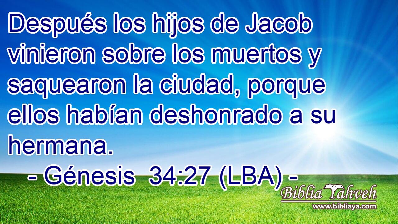 Después los hijos de Jacob vinieron sobre los muertos y saquearon la ciudad, porque ellos habían deshonrado a su hermana.