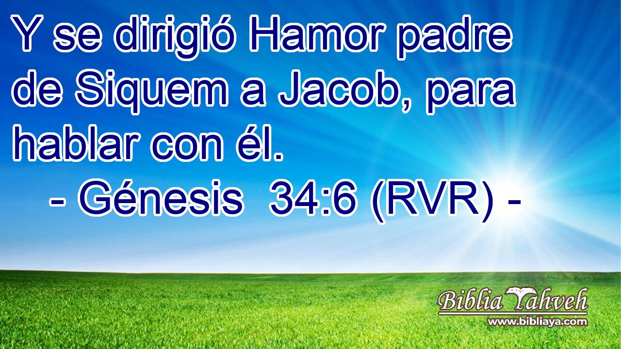 Y se dirigió Hamor padre de Siquem a Jacob, para hablar con él.