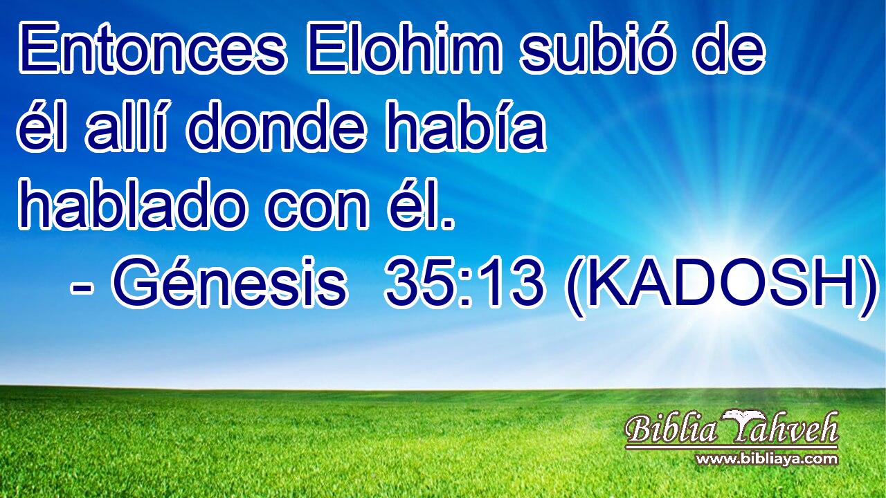  Entonces Elohim subió de él allí donde había hablado con él. 