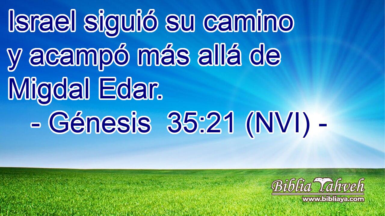  Israel siguió su camino y acampó más allá de Migdal Edar. 