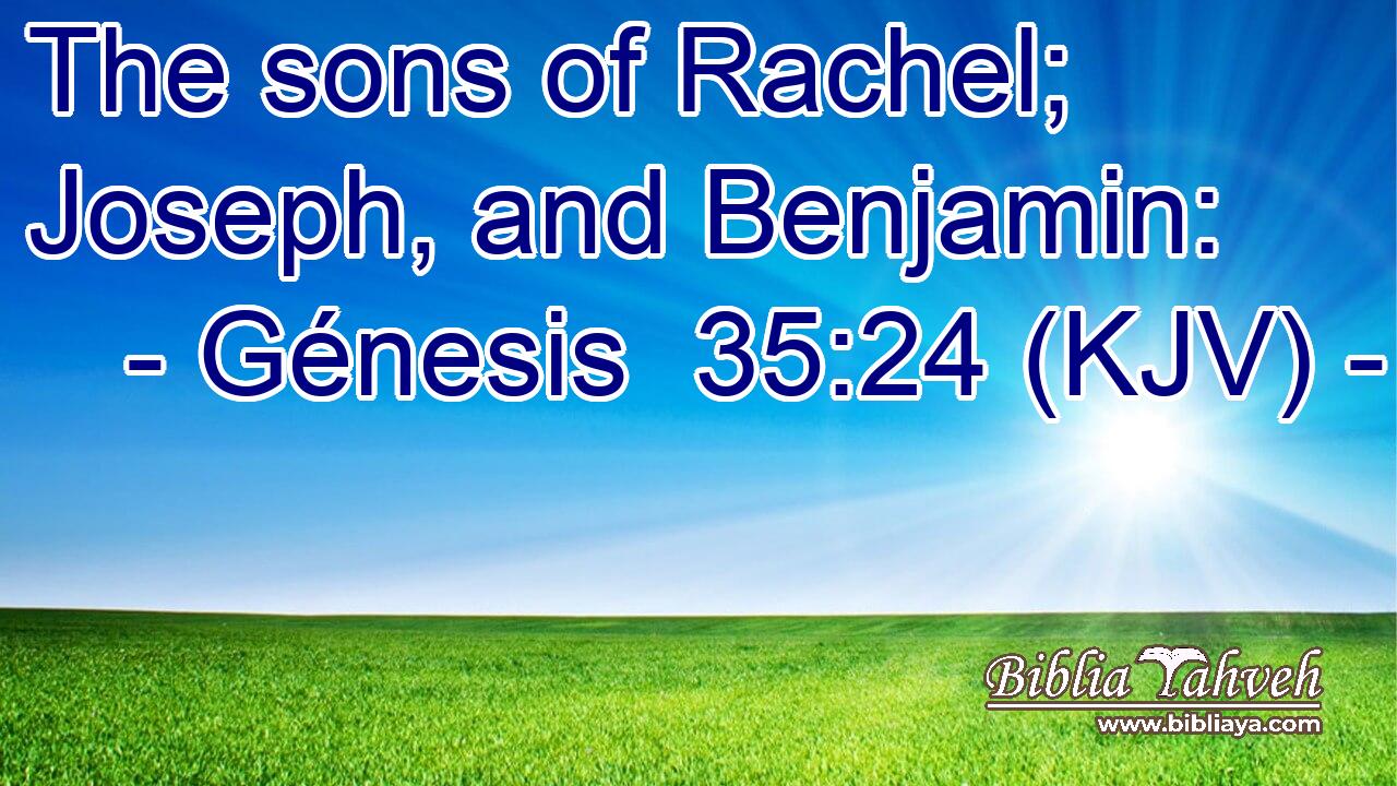 The sons of Rachel; Joseph, and Benjamin: