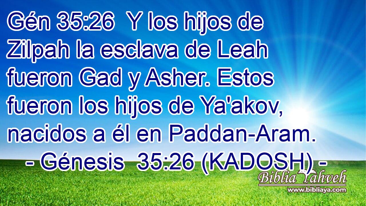  Y los hijos de Zilpah la esclava de Leah fueron Gad y Asher. Estos fueron los hijos de Ya'akov, nacidos a él en Paddan-Aram. 