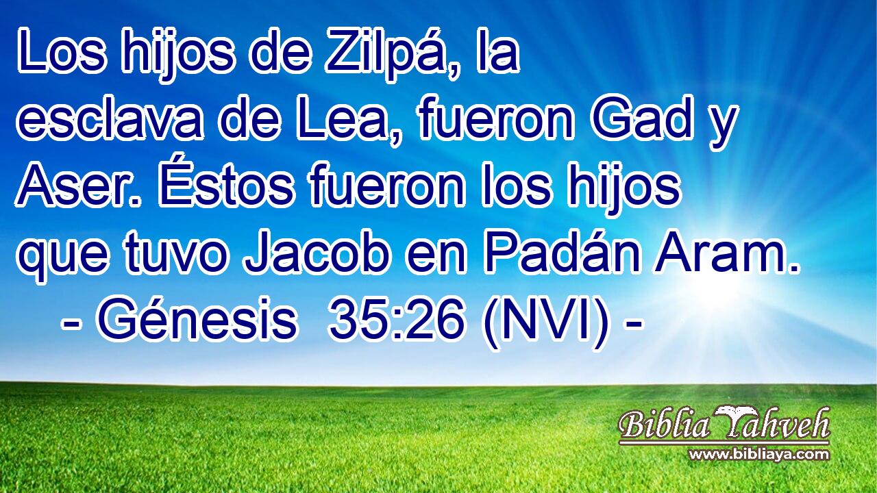  Los hijos de Zilpá, la esclava de Lea, fueron Gad y Aser. Éstos fueron los hijos que tuvo Jacob en Padán Aram. 