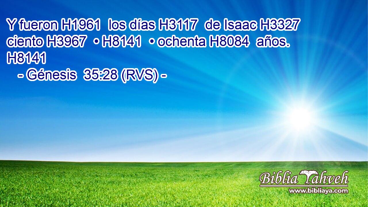 Y fueron H1961  los días H3117  de Isaac H3327  ciento H3967  • H8141  • ochenta H8084  años. H8141  