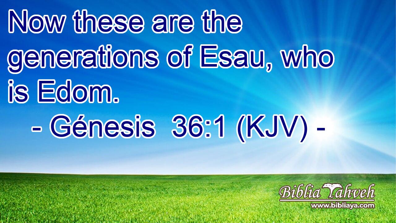 Now these are the generations of Esau, who is Edom.