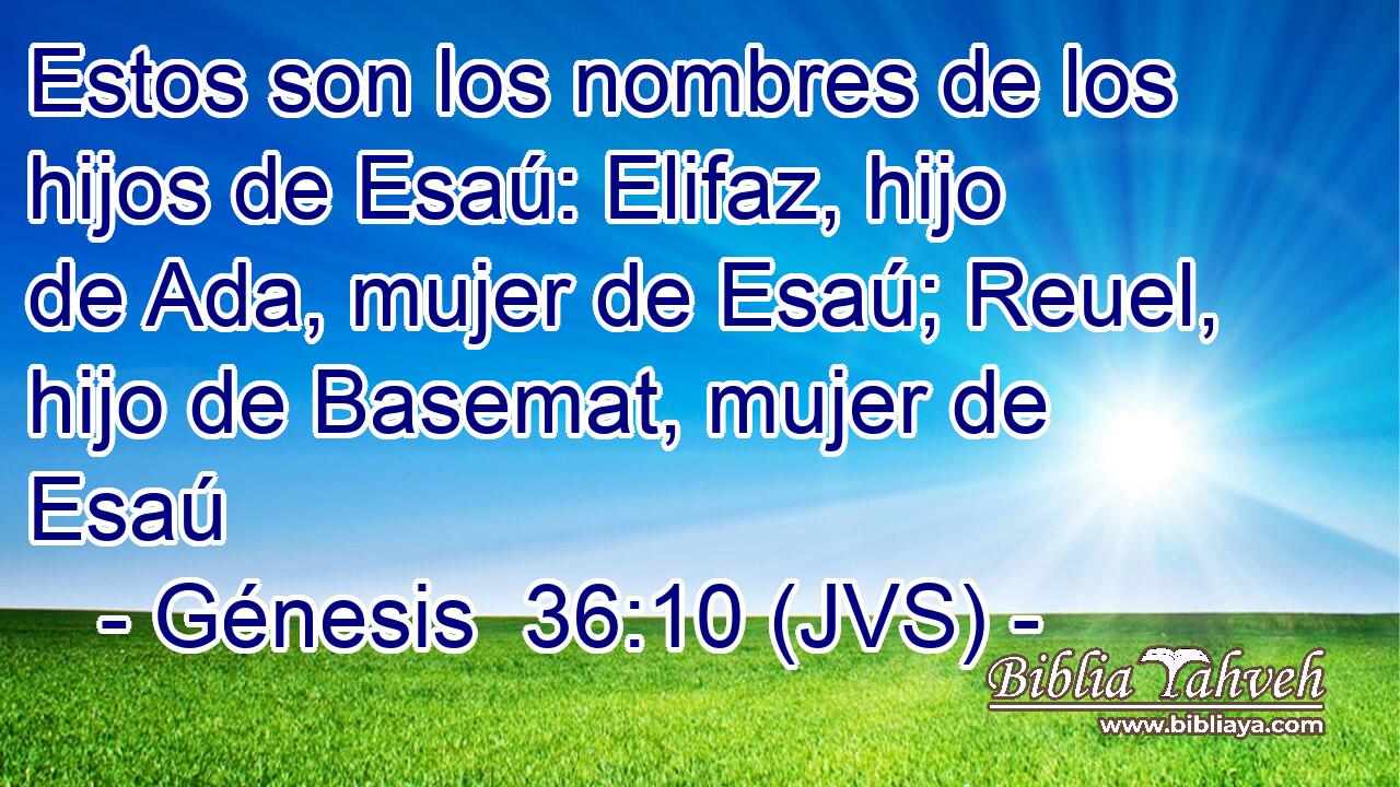 Estos son los nombres de los hijos de Esaú: Elifaz, hijo de Ada, mujer de Esaú; Reuel, hijo de Basemat, mujer de Esaú