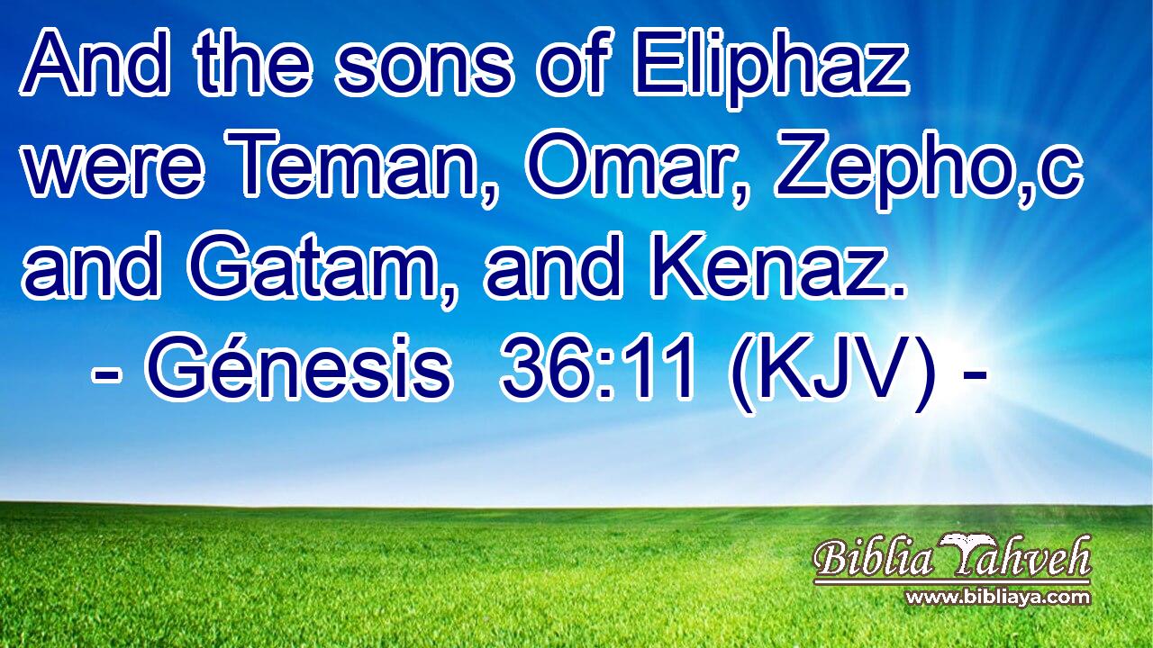And the sons of Eliphaz were Teman, Omar, Zepho,c and Gatam, and Kenaz.