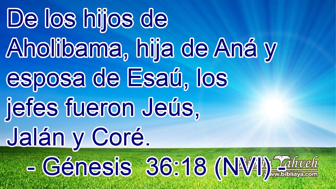  De los hijos de Aholibama, hija de Aná y esposa de Esaú, los jefes fueron Jeús, Jalán y Coré. 