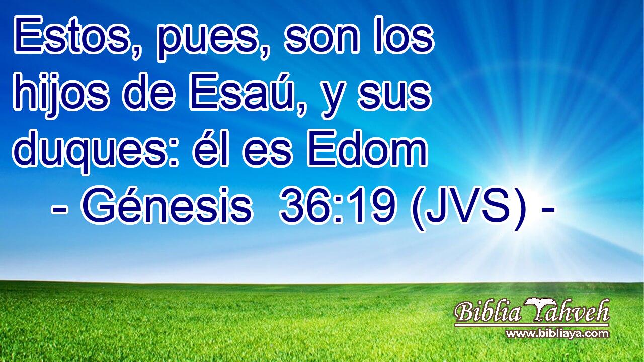 Estos, pues, son los hijos de Esaú, y sus duques: él es Edom