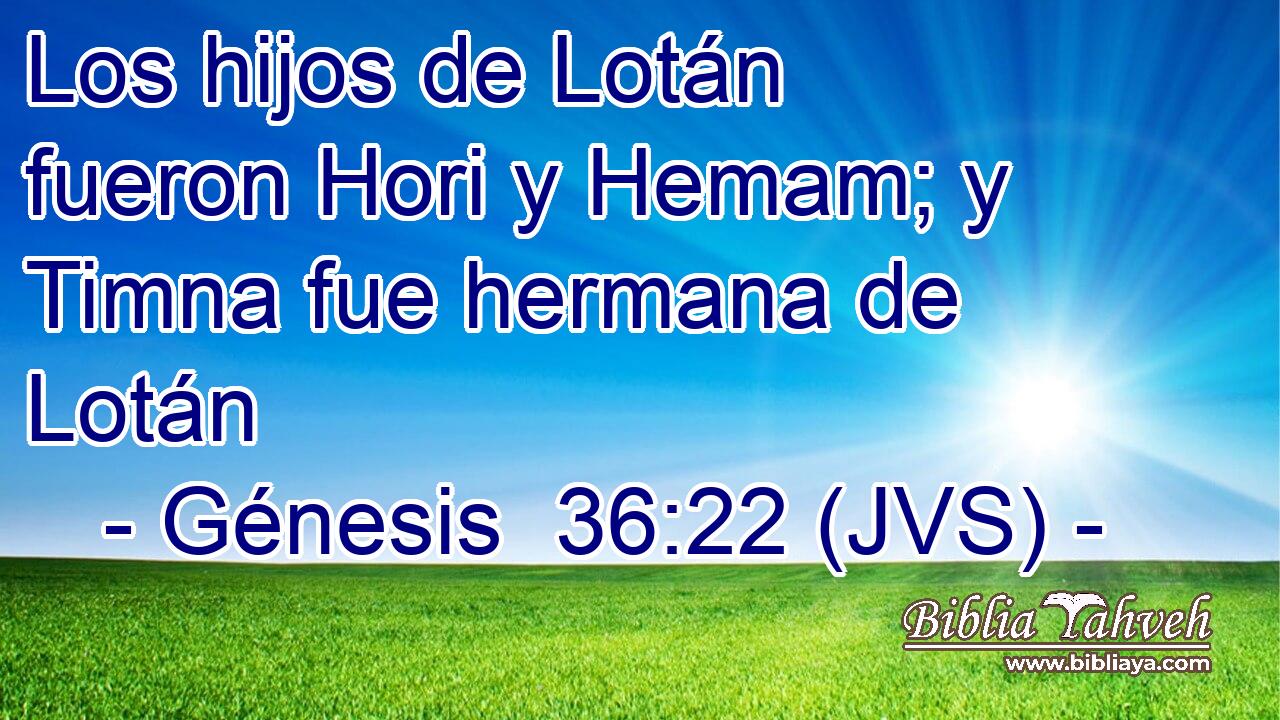 Los hijos de Lotán fueron Hori y Hemam; y Timna fue hermana de Lotán