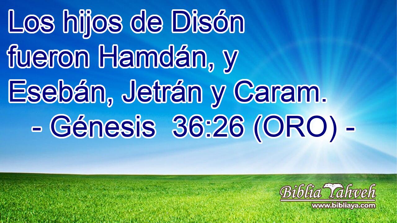  Los hijos de Disón fueron Hamdán, y Esebán, Jetrán y Caram. 