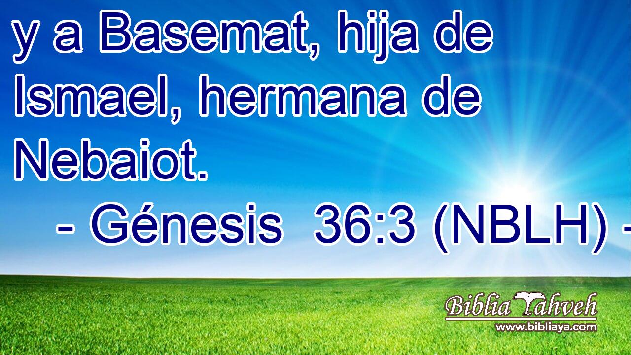  y a Basemat, hija de Ismael, hermana de Nebaiot. 