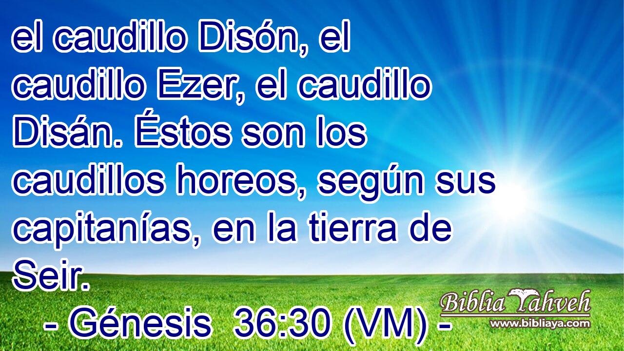  el caudillo Disón, el caudillo Ezer, el caudillo Disán. Éstos son los caudillos horeos, según sus capitanías, en la tierra de Seir. 