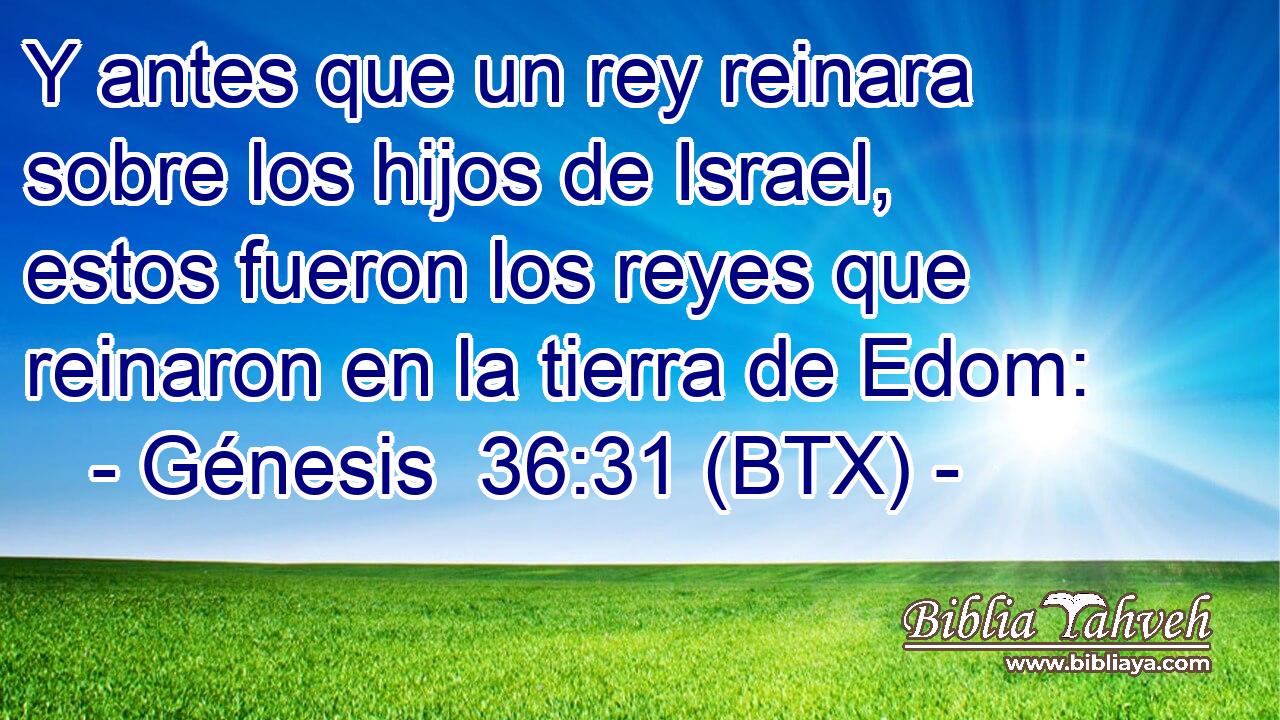 Y antes que un rey reinara sobre los hijos de Israel, estos fueron los reyes que reinaron en la tierra de Edom:
