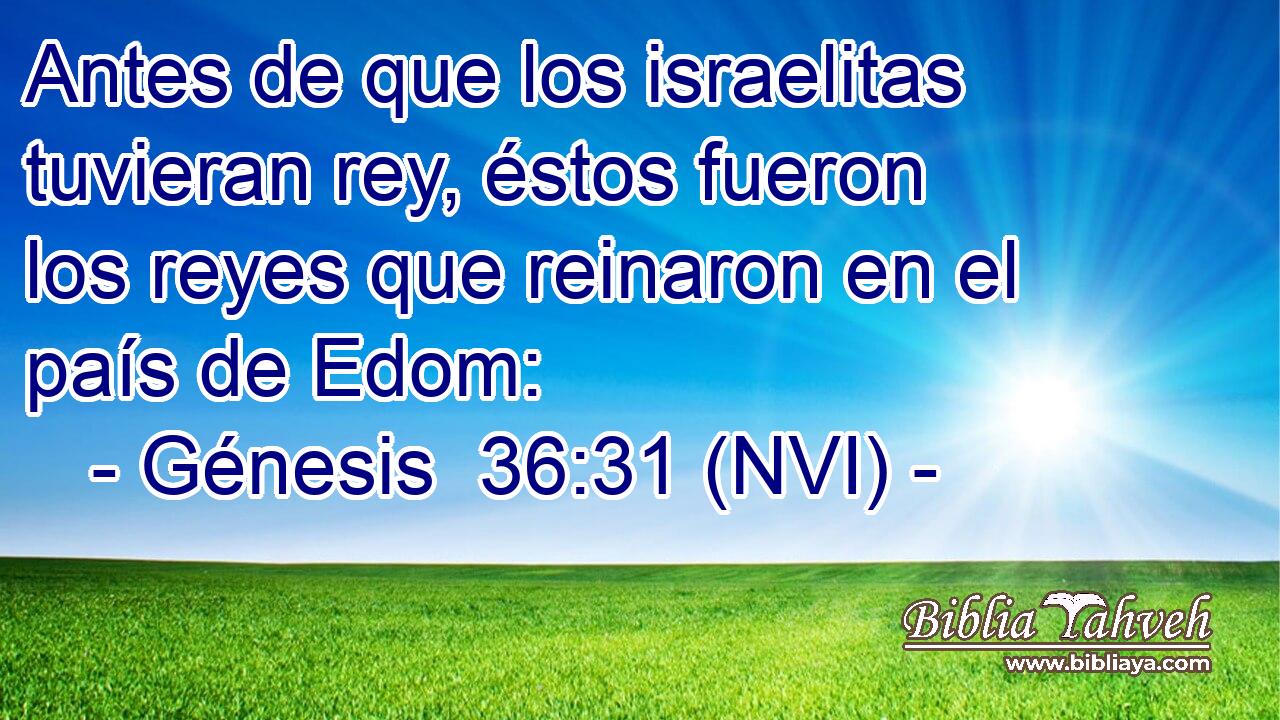  Antes de que los israelitas tuvieran rey, éstos fueron los reyes que reinaron en el país de Edom: 