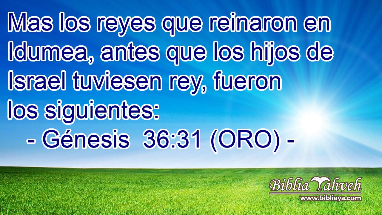 Mas los reyes que reinaron en Idumea, antes que los hijos de Israel tuviesen rey, fueron los siguientes: 