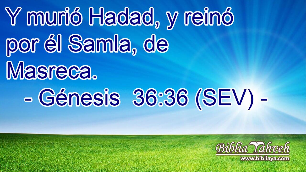Y murió Hadad, y reinó por él Samla, de Masreca.