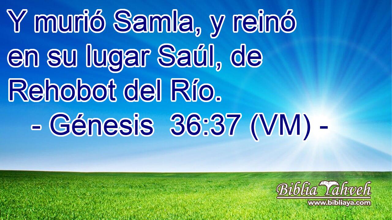  Y murió Samla, y reinó en su lugar Saúl, de Rehobot del Río. 