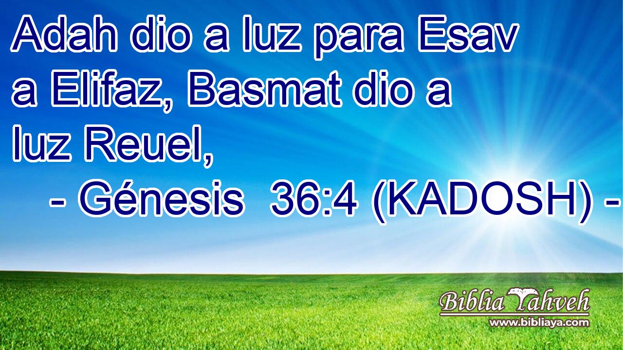  Adah dio a luz para Esav a Elifaz, Basmat dio a luz Reuel, 