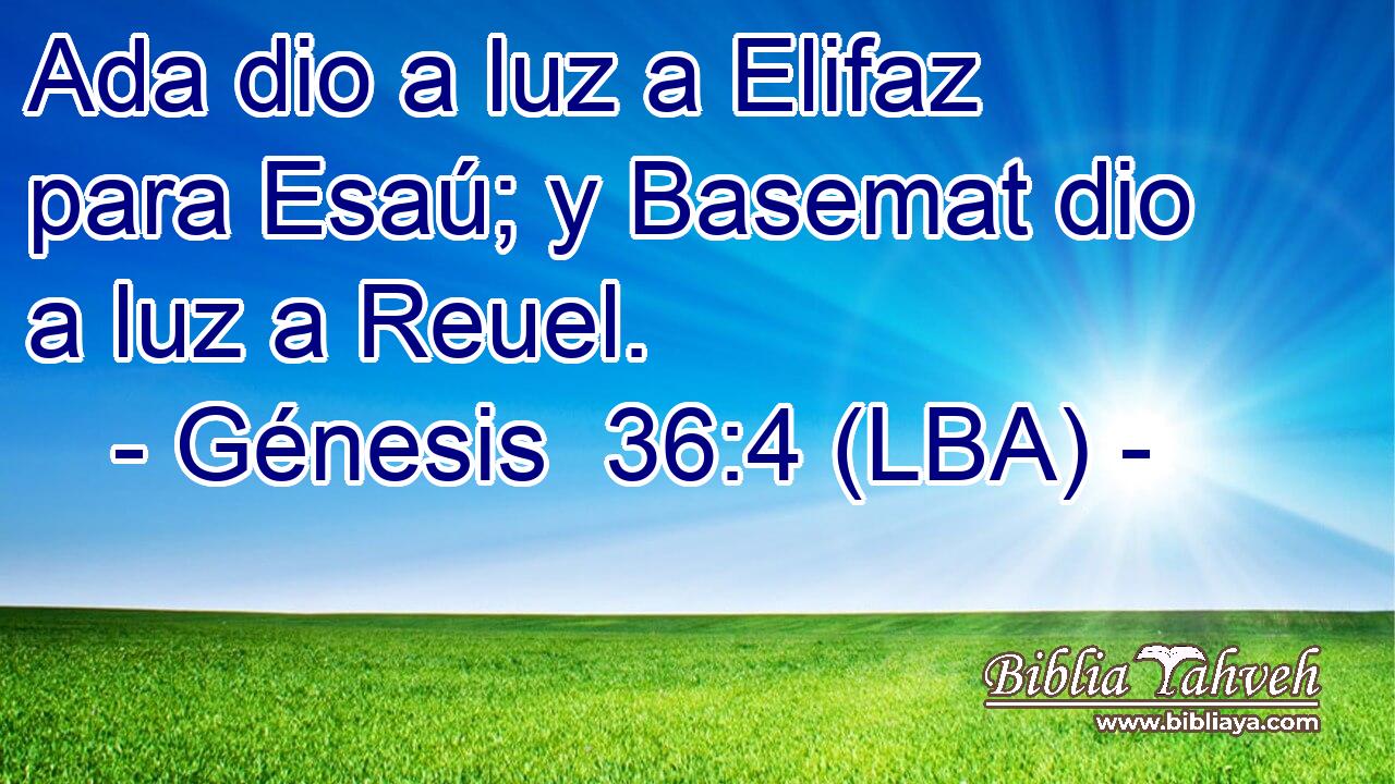 Ada dio a luz a Elifaz para Esaú; y Basemat dio a luz a Reuel.