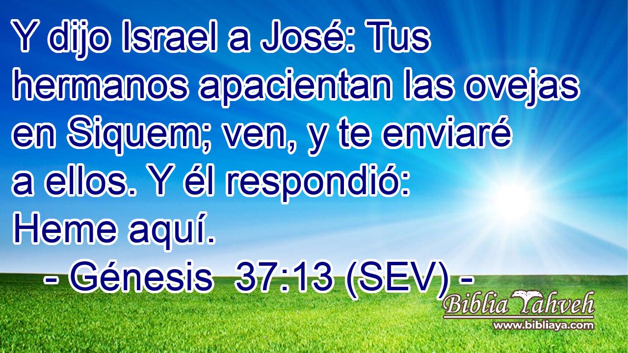 Y dijo Israel a José: Tus hermanos apacientan las ovejas en Siquem; ven, y te enviaré a ellos. Y él respondió: Heme aquí.