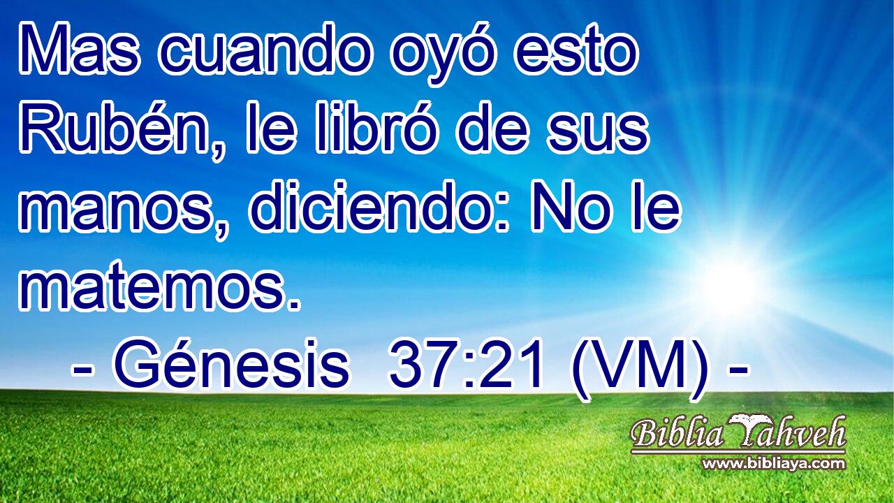  Mas cuando oyó esto Rubén, le libró de sus manos, diciendo: No le matemos. 